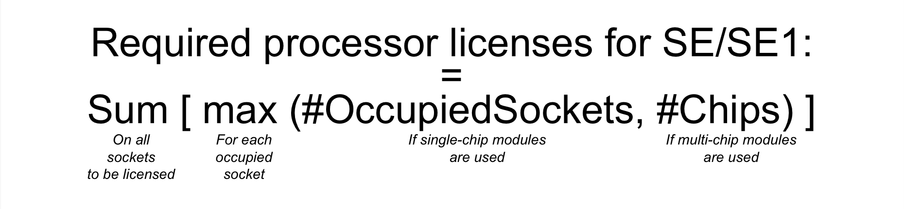 Formula For Calculating Processor Licenses For SE And SE1 Formula For Calculating Processor Licenses For SE And SE1